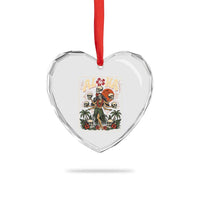 Aloha Skull Heart Crystal Glass Ornament Hibiscus Flower Hula Dancer Dark Tropical Beach Gothic Hawaiian Vibe