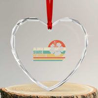 Aloha State Of Mind Heart Crystal Glass Ornament Tropical Hibiscus Floral