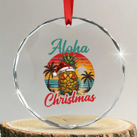 Aloha Tropical Pineapple Christmas Crystal Glass Ornament Vintage Beach Xmas Gift