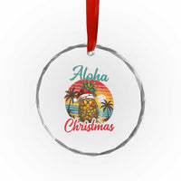 Aloha Tropical Pineapple Christmas Crystal Glass Ornament Vintage Beach Xmas Gift