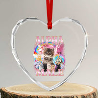 Alpha Male Cat Heart Crystal Glass Ornament Funny Rainbow Kitten Meme Bootleg