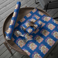 Alpha Male Funny Cat Wrapping Paper Roll Vintage 90s Kitten Rainbow Floral Butterflies