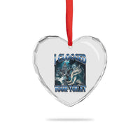 Alpha Wolf Meme Heart Crystal Glass Ornament I Clogged Your Toilet Funny Unhinged Stupid Brainrot
