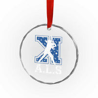 ALS Awareness Crystal Glass Ornament Baseball Strike Out ALS Support