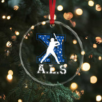 ALS Awareness Crystal Glass Ornament Baseball Strike Out ALS Support