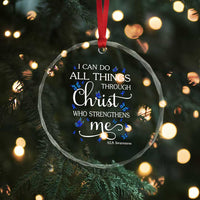 ALS Awareness Crystal Glass Ornament I Can Do All Things Through Christ Butterfly Bible Verse Motivational