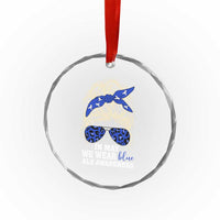 ALS Awareness We Wear Blue In May Crystal Glass Ornament