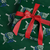 ALS Awareness Wrapping Paper Roll Blue Ribbon Baseball Strike Out ALS Support