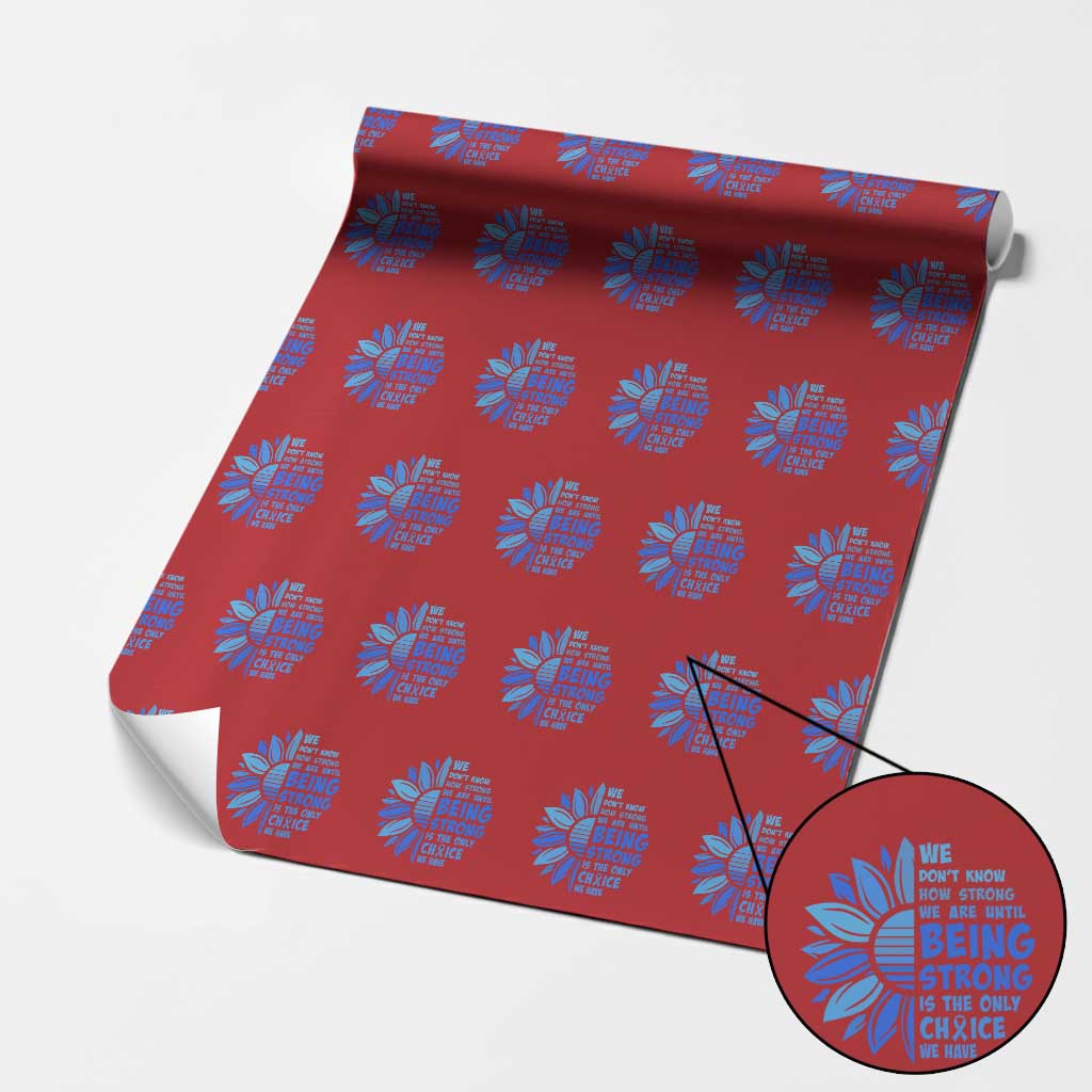 ALS Awareness Wrapping Paper Roll Blue Ribbon Stronger Survivor
