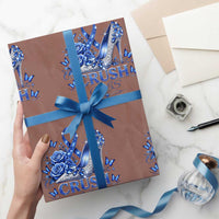 ALS Awareness Wrapping Paper Roll Blue Ribbon Women Crush ALS