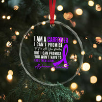Alzheimer's Caregiver Support Crystal Glass Ornament Purple Ribbon Hope Graphic