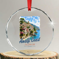 Amalfi Coast Crystal Glass Ornament La Dolce Vita Italy Coastal Village Vintage Mediterranean Paradise