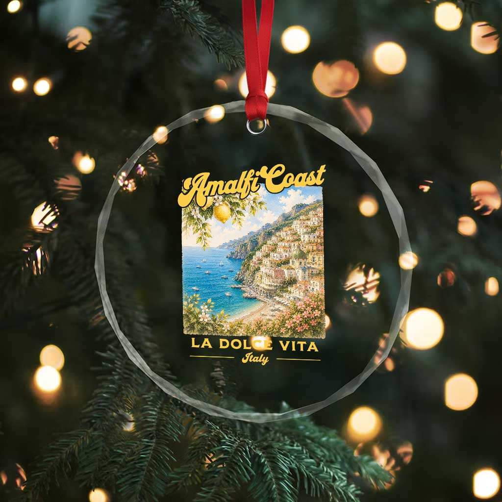 Amalfi Coast La Dolce Vita Italy Crystal Glass Ornament Vintage Summer Amalfi Coast