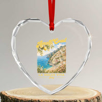Amalfi Coast La Dolce Vita Italy Heart Crystal Glass Ornament Vintage Summer Amalfi Coast