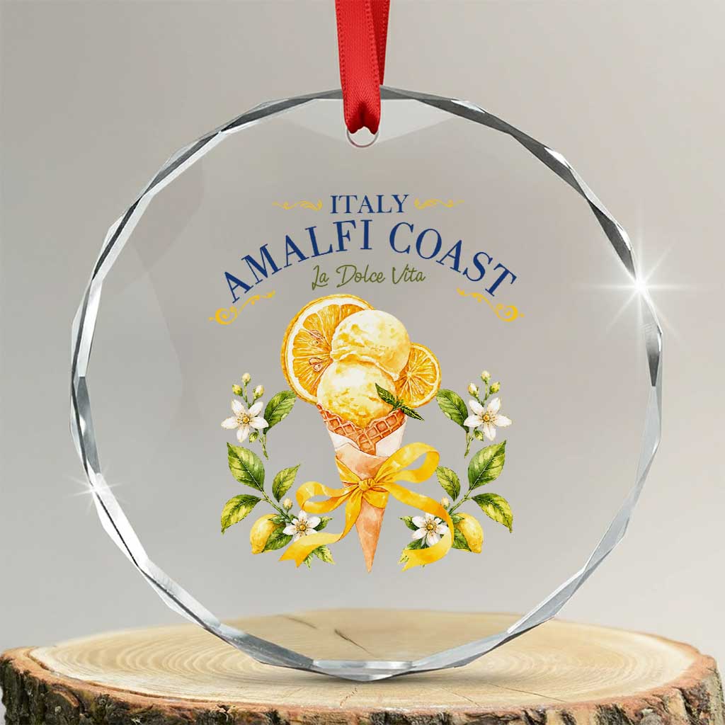 Amalfi Coast Limoncello Gelato Crystal Glass Ornament La Dolce Vita Italy Lemon Dessert Summer