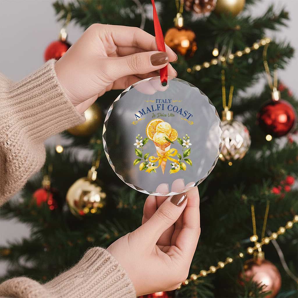 Amalfi Coast Limoncello Gelato Crystal Glass Ornament La Dolce Vita Italy Lemon Dessert Summer