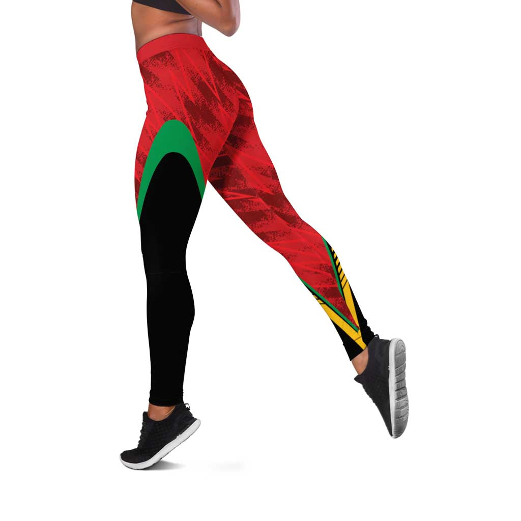 Amazon Warriors Guyana Cricket Leggings Ready For Glory Red Version - Wonder Print Shop
