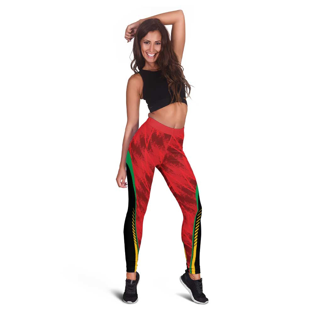 Amazon Warriors Guyana Cricket Leggings Ready For Glory Red Version - Wonder Print Shop