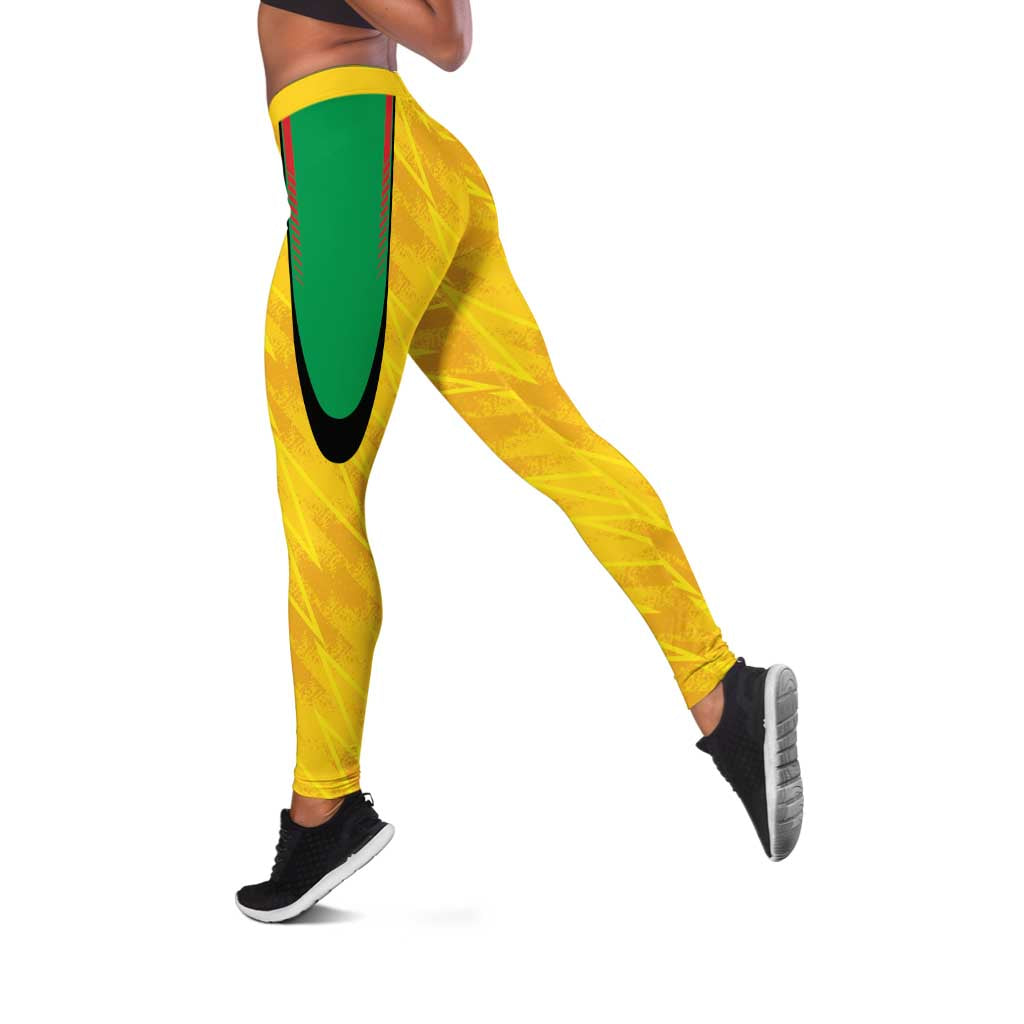 Amazon Warriors Guyana Cricket Leggings Ready For Glory Yellow Version - Wonder Print Shop