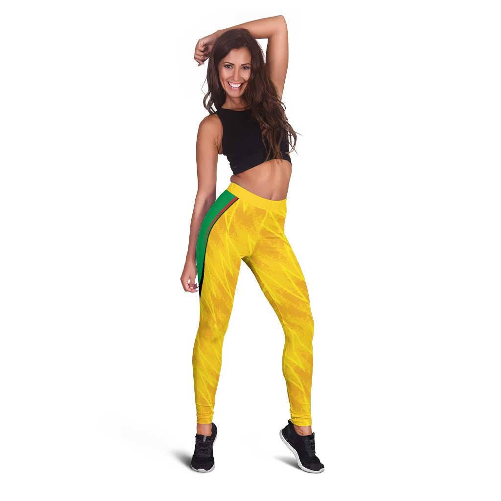 Amazon Warriors Guyana Cricket Leggings Ready For Glory Yellow Version - Wonder Print Shop