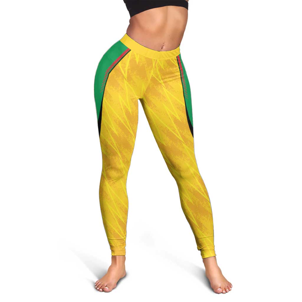 Amazon Warriors Guyana Cricket Leggings Ready For Glory Yellow Version - Wonder Print Shop