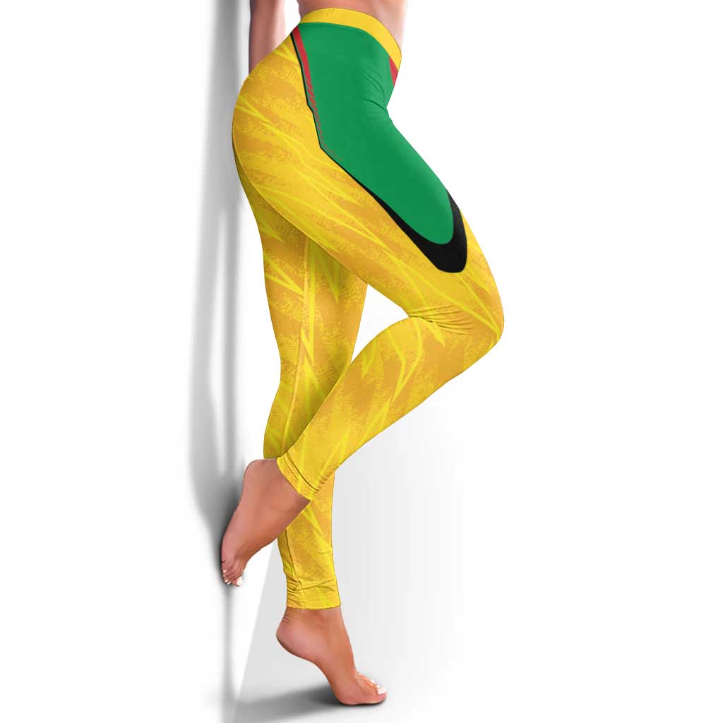Amazon Warriors Guyana Cricket Leggings Ready For Glory Yellow Version - Wonder Print Shop