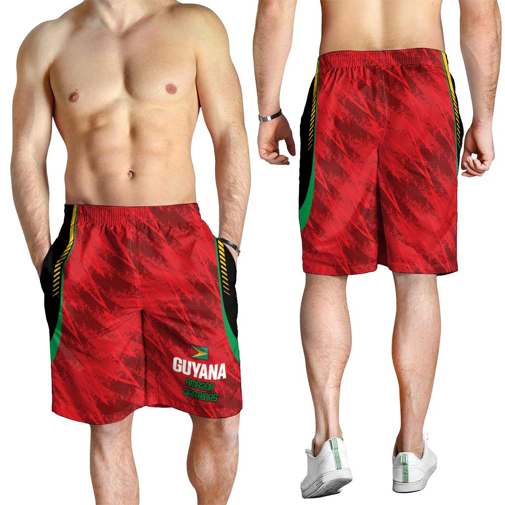 Amazon Warriors Guyana Cricket Shorts for Men Ready For Glory Red Version - Wonder Print Shop