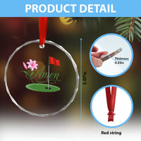 Amen Funny Golf Crystal Glass Ornament Azalea Floral Augusta Georgia for Golfers