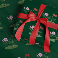 Amen Funny Golf Wrapping Paper Roll Azalea Floral Augusta Georgia for Golfers