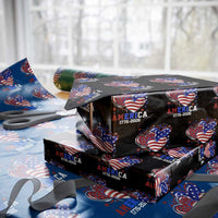 America 1776-2026 Patriotic Hearts Wrapping Paper Roll Semiquincentennial 250th Anniversary Red White Blue Stars and Stripes