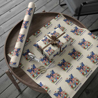 America 250 Patriotic Butterfly Floral Graphic Wrapping Paper Roll American Flag Wings Watercolor Wildflowers 1776 to 2026 Semiquincentennial