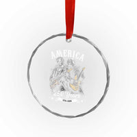 America 250 Years Abraham Lincoln and George Washington Rock Concert Crystal Glass Ornament Presidents Jamming Electric Guitars 1776 to 2026 Semiquincentennial