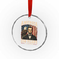 America 250 Years Abraham Lincoln Crystal Glass Ornament Retro Eagle 250th Anniversary USA Flag 1776 2026