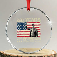 America 250 Years Crystal Glass Ornament Charlie Kirk American Flag Freedom