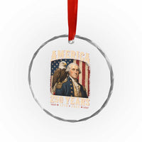 America 250 Years George Washington Crystal Glass Ornament Retro Eagle 250th Anniversary USA Flag 1776 2026