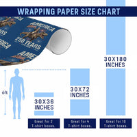 America 250 Years George Washington Riding Tyrannosaurus Rex Wrapping Paper Roll