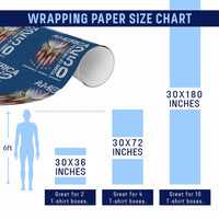 America 250 Years Of Freedom Wrapping Paper Roll USA Anniversary Bald Eagle Patriotic Jets
