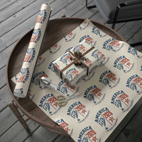 America 250 Years of Greatness Patriotic Wrapping Paper Roll Vintage 1776 to 2026 Quill and Star Semiquincentennial