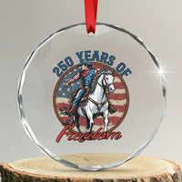 America 250th Anniversary Crystal Glass Ornament American Flag Cowboy Rodeo 4th of July