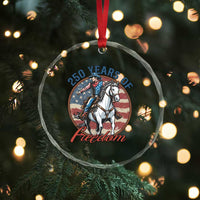 America 250th Anniversary Crystal Glass Ornament American Flag Cowboy Rodeo 4th of July