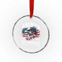 America 250th Anniversary Crystal Glass Ornament USA Patriotic Eagle 1776 2026 Independence Freedom Pride