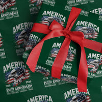 America 250th Anniversary Wrapping Paper Roll USA Patriotic Eagle 1776 2026 Independence Freedom Pride