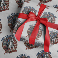 America 250th Anniversary Wrapping Paper Roll American Flag Cowboy Rodeo 4th of July