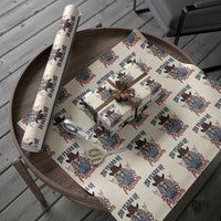 America 250th Anniversary Wrapping Paper Roll Western Cowgirl American Flag 4th of July