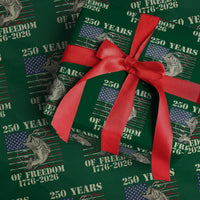 America 250th Bass Fishing American Flag Wrapping Paper Roll