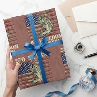 America 250th Bass Fishing American Flag Wrapping Paper Roll
