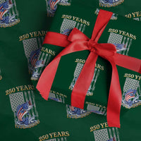 America 250th Fishing Wrapping Paper Roll Patriotic Fisherman American Flag