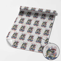 America 250th Fishing Wrapping Paper Roll Patriotic Bass Fish American Flag