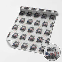 America Born to Ride Free 250 Years Biker Wrapping Paper Roll American Flag Chopper Motorcycle Statue of Liberty 1776 to 2026 Semiquincentennial
