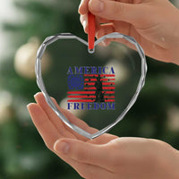 America Freedom 1776 Revolutionary War Heart Crystal Glass Ornament Minuteman Betsy Ross Flag Patriotic History